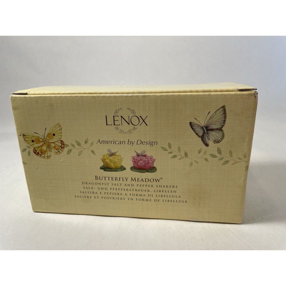 NEW Lenox Butterfly Meadow Salt and Pepper Shaker Dragonfly Brand New